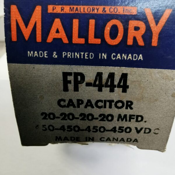 Mallory FP-444 20-20-20-20MFD 450V Capacitor